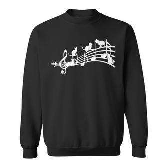 Chatons Mignonsur Des Notes De Musique Chats Musicaux Sweater e - Cadeauxyz
