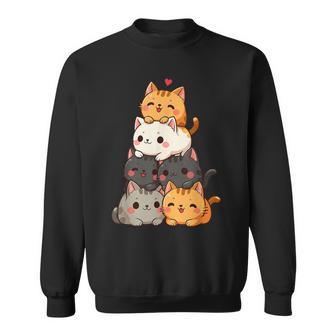 Chats Et Chatons Mignons Amoureux Des Chats Pour Enfants Anime Kawaii Chat Sweater e - Cadeauxyz