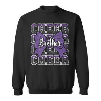 Cheer Brother Bow Sport Cheerleader Cheerleading Purple Sweatshirt - Thegiftio UK