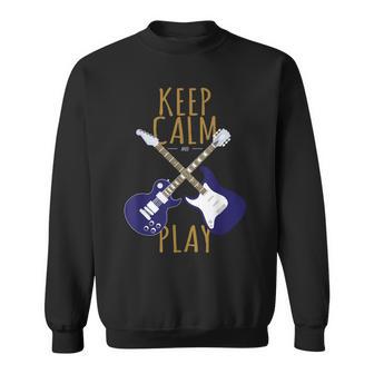 Chemise De Guitariste Keep Calm And Play Musicien Sweater e - Cadeauxyz