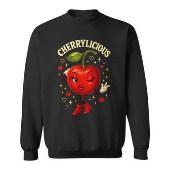 Cherrylicious キュート チェリー さくらんぼ おもしろフルーツ スウェットシャツ - Kawaiitshirt
