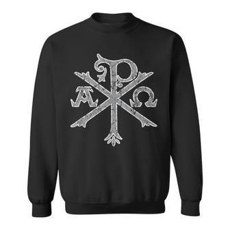 Chi Rho Christogram Alpha And Omegaアンティーク調 スウェットシャツ - Kawaiitshirt