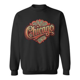 Chicago City Vintage Souvenir Graphic Illinois Sweatshirt - Thegiftio
