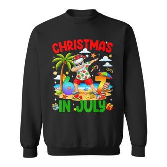Christmas In July 67 Dabbing Santa Hawaiian Xmas Summer Kids Sweatshirt | Seseable UK