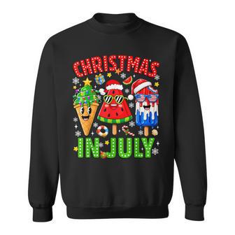 Christmas In July Ice Pops Watermelon Xmas Santa Hat Kids Sweatshirt | Seseable UK