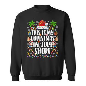 Christmas In July Santa Hat Summer Beach Vacation Xmas Sweatshirt - Thegiftio UK