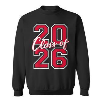 Class Of 2026 Graduation Red With White Varsity Letters Sweatshirt - Thegiftio UK