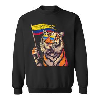 Colombia Flag Tiger Colombian Roots Colombian Pride Sweatshirt - Thegiftio UK