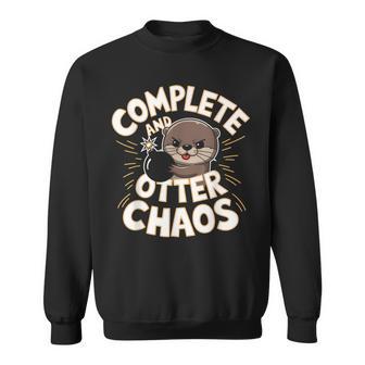 Complete And Otter Chaos Cute Otter Christmas Sweatshirt - Thegiftio UK