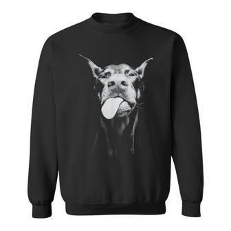 Confident Doberman With Playful Tongue-Out Attitude Sweatshirt - Thegiftio UK
