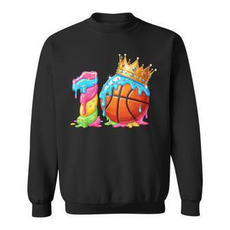 Cool 10 Year Old Basketball Player Birthday Ice Cream Party Sweatshirt - Thegiftio UK