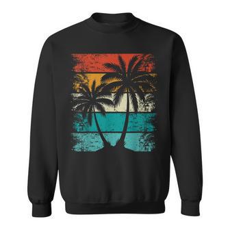 Coolerommerurlaub Retro-Sonnenuntergang Palme Sweatshirt - Seseable