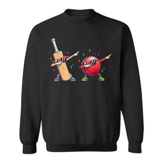 Cricket Bat Ball Dabbing Sunglasses Cricket Player Kids Boys Sweatshirt - Thegiftio UK