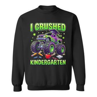 I Crushed Kindergarten Monster Truck Graduation Grad Boys Sweatshirt - Thegiftio UK