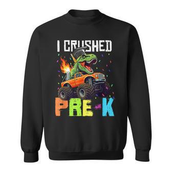 I Crushed Pre-K Dino T Rex Truck Grad Graduation Boys Kids Sweatshirt - Thegiftio UK