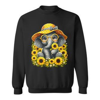 Cute Elephant With Sunflowers Sweatshirt - Thegiftio UK