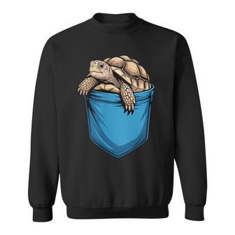 Cute Pocket Sulcata Tortoise Lovers Sweatshirt - Thegiftio UK