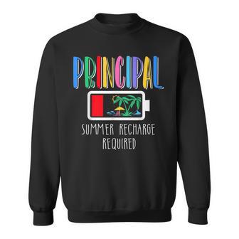 Cute Principal Summer Recharge Required Last Day Of School Sweatshirt - Thegiftio UK
