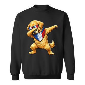 Dabbing Golden Retriever Lunettes Deoleil Avec Drapeau De La France Sweater e - Cadeauxyz