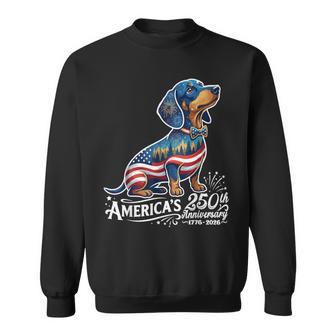 Dachshund America's 250Th Patriotic Dog Fireworks Sweatshirt - Thegiftio UK