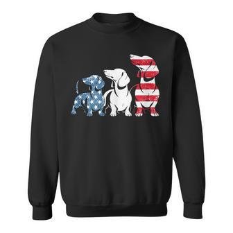 Dachshund Patriotic American Flag Dachshund 4Th Of July Sweatshirt - Thegiftio UK