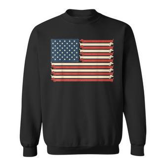 Dachshund Patriotic American Flag 4Th Of July Weiner Dog Sweatshirt - Monsterry