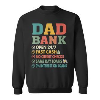 Dad Bank Father's Day No Credit Checks Vintage Daddy Sweatshirt - Thegiftio UK