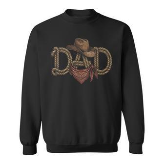 Dad Cowboy Western Rodeo Father's Day Birthday Retro Vintage Sweatshirt | Seseable UK