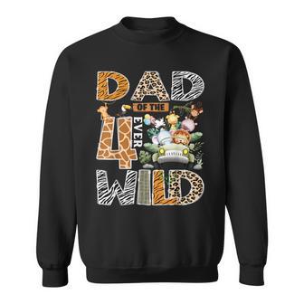 Dad Of The Four Ever Wild Safari 4Th Birthday Boy Sweatshirt - Thegiftio UK