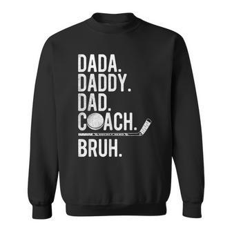 Dada Daddy Dad Bruh Vintage Ice Hockey Coach Family Humor Sweatshirt - Thegiftio UK