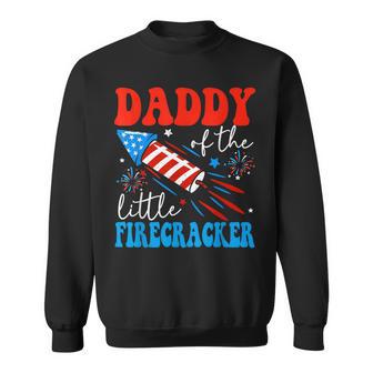 Daddy Of The Little Firecracker 4Th Of July Birthday Party Sweatshirt - Monsterry