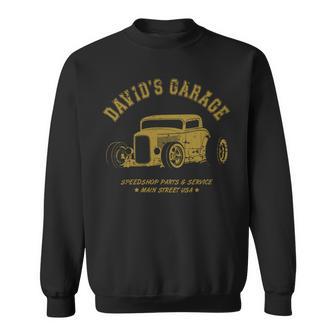 David's Garage Hotrod クラシックカーデザイン 長袖tシャツ スウェットシャツ - Kawaiitshirt