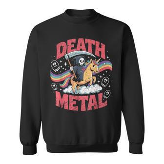 Death Metal Musique Faucheuse Licorne Arc-En-Ciel Fun Sweater e - Cadeauxyz