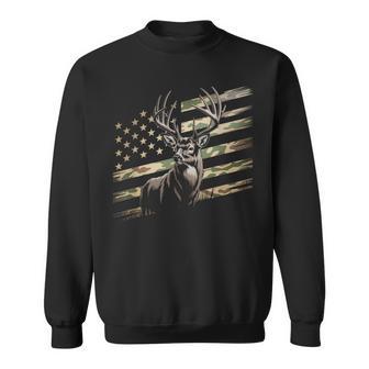 Deer Hunting Camo American Flag Buck Usa Sweatshirt - Thegiftio UK