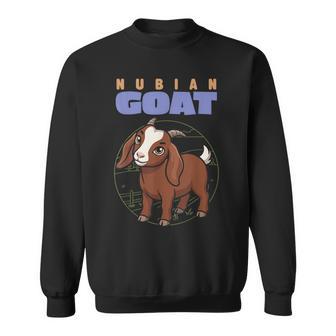 Dessin Animé Nubian Chèvre Ferme Amoureux Des Animaux Chèvres Mignonnes Sweater e - Cadeauxyz