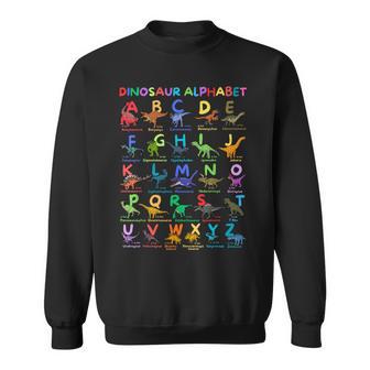 Dinosaur Alphabet A-Z Dino Abc Chart Future Paleontologist Sweatshirt - Thegiftio UK