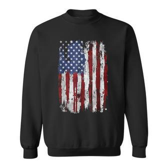 Distressed American Flag 4Th July Patriotic Usa Independence Sweatshirt - Thegiftio UK