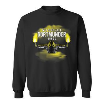 Dortmunder Jungs Fussball Dortmund Pyro Bengalo Sweatshirt - Seseable