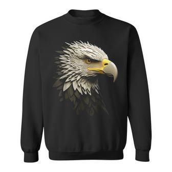 Eagle Ritratto Animale Arte Grafica Aquila Felpa - Novitaregali