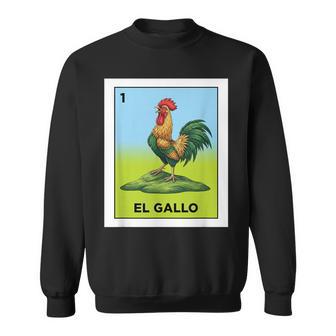 El Gallo Card Mexican Lottery The Rooster Mexico Culture Sweatshirt - Monsterry