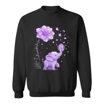 Elephant Purple I Will Remember For You Alzheimers Awareness Sweatshirt - Thegiftio UK