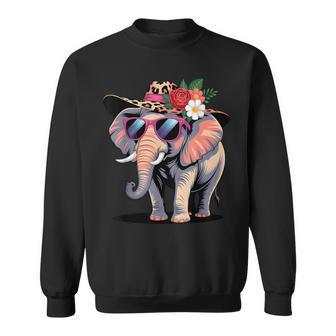 Elephant With Sunglasses Safari Elephant Animal Lover Sweatshirt - Thegiftio