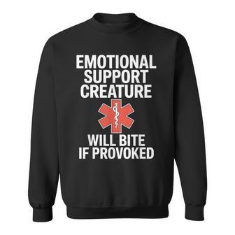Emotional Support Creature Will Bite Fathers Day Men Sweatshirt - Thegiftio UK