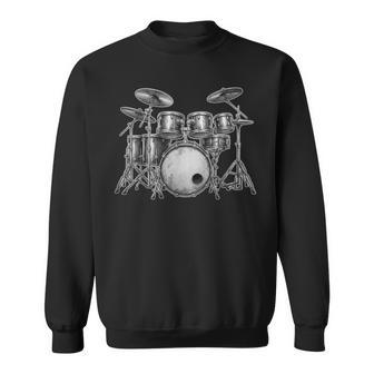 Ensemble De Batterieintage Rock Percussion Musicien Cadeaux Sweater e - Cadeauxyz