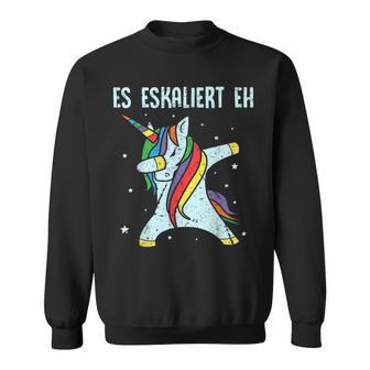 Es Eskaliert Eh Dab Einhorn Dabbing Unicornaufen Party Sweatshirt - Seseable