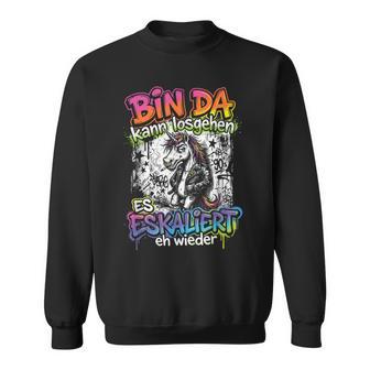 Es Eskaliert Eh Einhorn Party Bieraufen Alkohol Lustige Sweatshirt - Seseable
