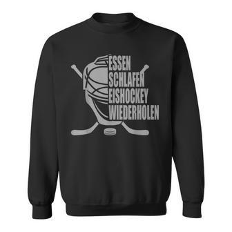 Essenchlafen Eishockey Wiederholenintage-Eishockey Sweatshirt - Seseable