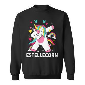 Estellecorn Nom Personnalisé Dabbing Licorne Estelle Sweater e - Cadeauxyz