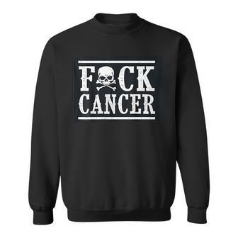 F Cancer Skull And Crossbones Skeleton Breast Cancer Sweatshirt - Thegiftio UK