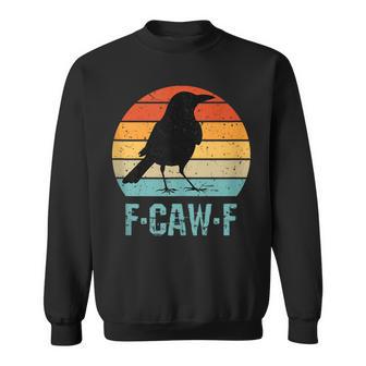 F-Caw-F Black Crow Black Bird Retro Sunset Vintage F-Caw-F Sweatshirt - Thegiftio UK